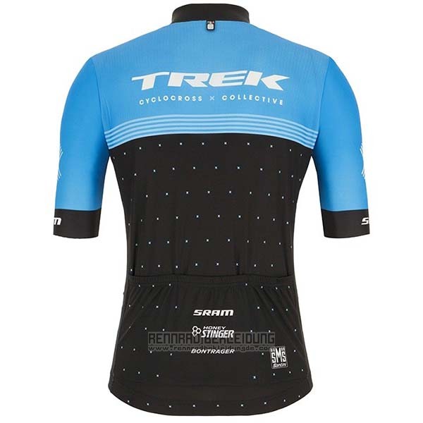 2020 Fahrradbekleidung Trek Blau Shwarz Trikot Kurzarm und Tragerhose